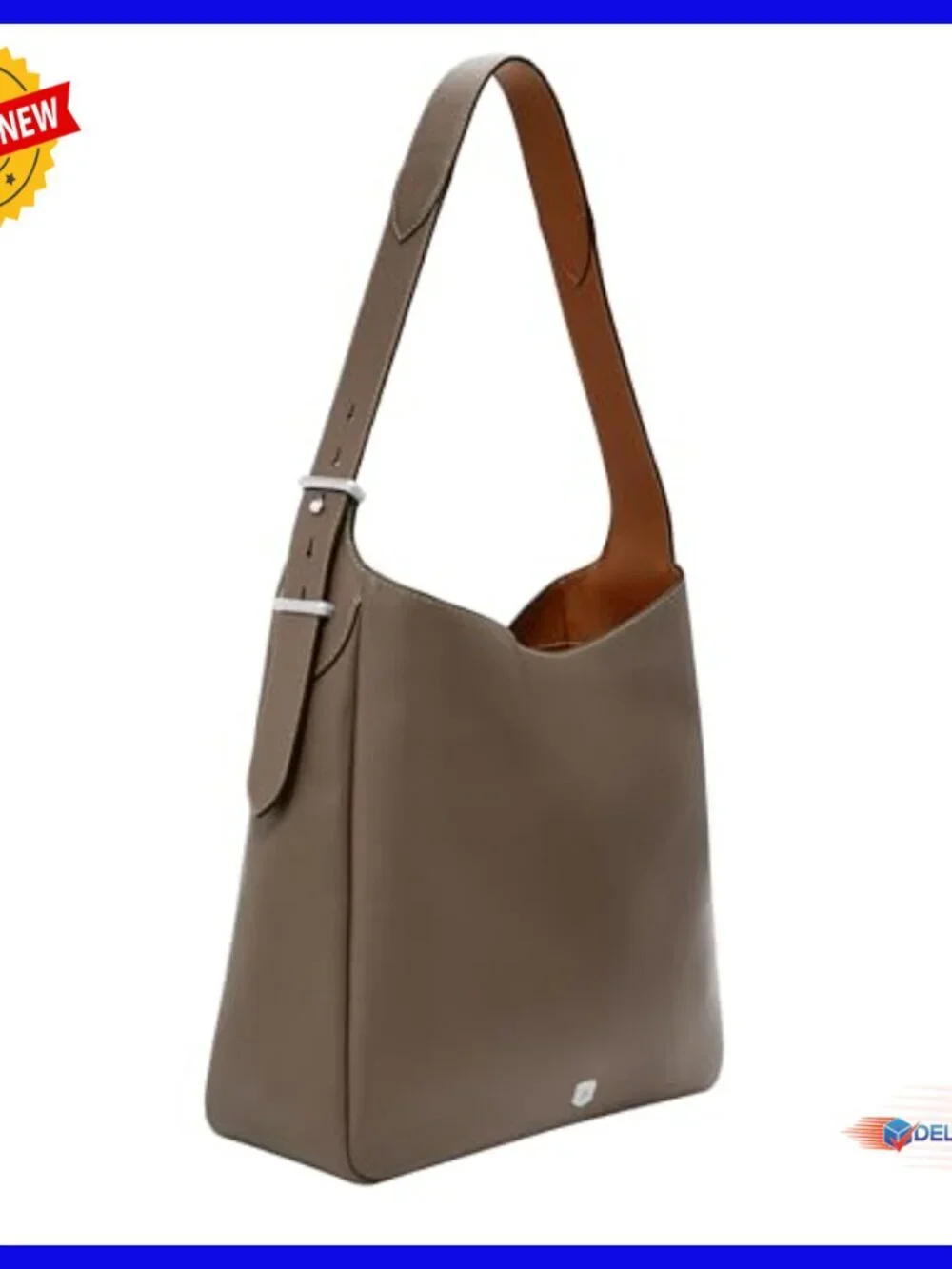 Genuine Leather Hobo Bag with Adjustable Strap, Fits iPad Pro